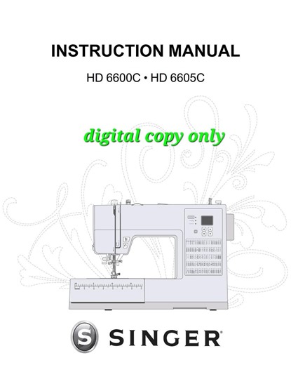 Singer HD6600C & HD6605C Instruction Manual | Heavy Duty Computerized Sewing Machine User Guide | Operating Owner's Book | PDF - Etsy