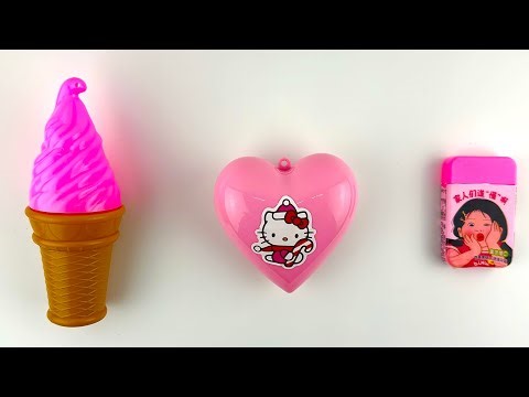Pink Surprise Toys & Candy! 🍦 Hello Kitty Winter Heart & Ice Cream Cone