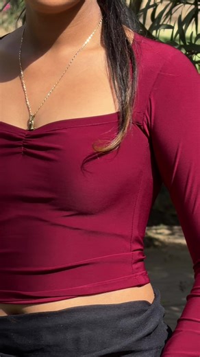 Burgundy long sleeve top #nansclosett✨ #everydayoutfit #croptops #ethiopian_tik_tok #allcoloursavailable