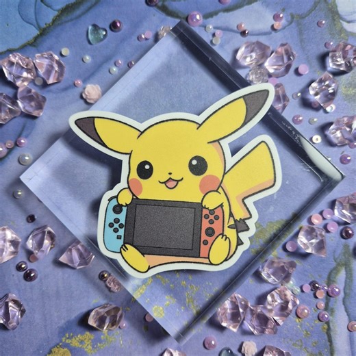 Game Series Pikachu Console Vinyl Matte Sticker - Etsy