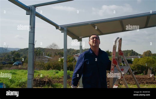 Man Standing On Ladder Repairing Outdoor Structure Stock Video Footage - Alamy