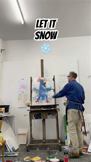 Snow white out chicken 🐔 #art #painting