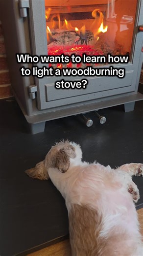 Easiest way to light a woodburning stove! Top down lighting. #firelighting #tip #hack #woodburningstove #fyp