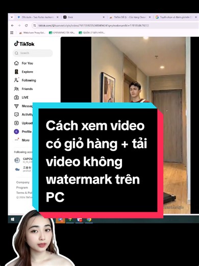 Cách xem video có giỏ hàng ngay trên PC chức năng tải video tiktok không có watermark #mmo #huongdanAI #AI #affiliate #hocAI