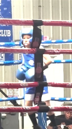 Young Boxers Intense Fight