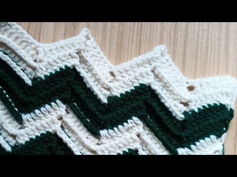 SUPER EASY Crochet Pattern for Beginners ( 1 ROW REP)!⚡ ZIGZAG Crochet Stitch for Baby Blanket