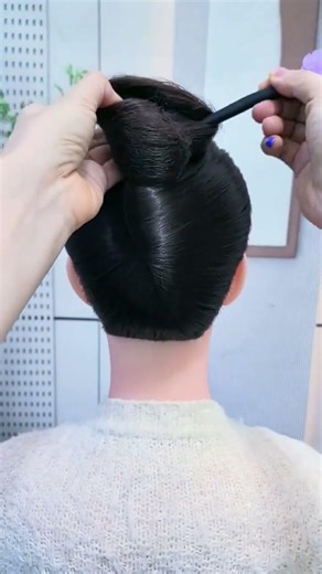 ✨ Sleek Korean Hair Stick Bun | Easy & Elegant Hairstyle 💖#hairstyle #trending #shorts