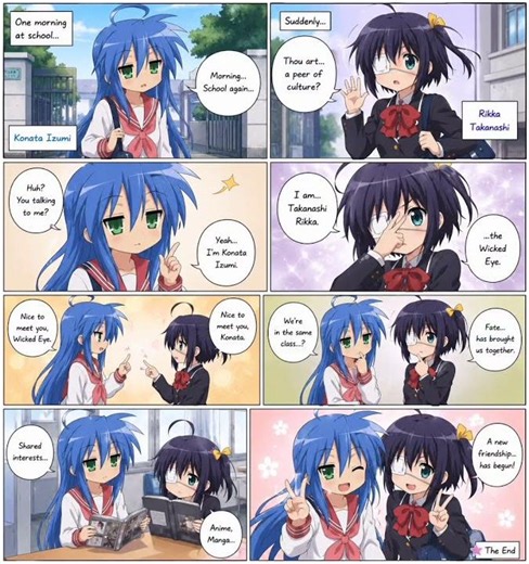 Konata Izumi Meets Rikka Takanashi #subscribe #amazing #anime #konata #konataizumi #rikka #shorts
