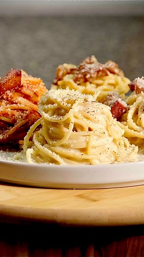 Trigg Ferrano | Creative Recipes & Cooking Tips on Instagram: "Got Guanciale? 🍝 These 4 dishes are a perfect example of how adding or swapping just ONE ingredient can completely change a dish. With that in mind, while it’s ok to swap bacon or pancetta for the more traditional guanciale, just know that you are tasting a different dish. Still tasty, just different. To help more people get access to these harder to find ingredients, I actually reached out to the Italian shop where I’ve been buying