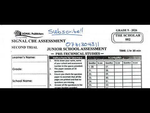 PRETECHNICAL STUDIES GRADE 9 | SIGNAL THE SCHOLAR 002 | FULL REVISION & EXAM SOLUTIONS