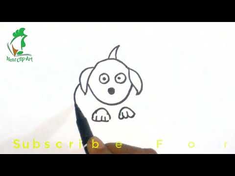 Dog clip art | Draw a cartoon dog | Dog for kids | Dog drawing