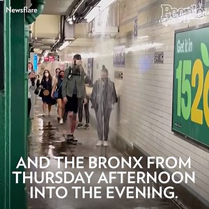 102K views · 735 reactions | Heavy rains in New York City on Thursday caused flash floods in Manhattan subway stations and stranded people on roadways. https://peoplem.ag/36qinXB | People | Facebook