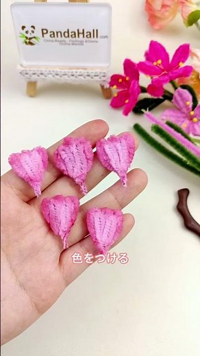 【PandaHall】🌸春にぴったり！ワイヤーモールで作る桃の花の簪🌸ふんわり可愛い桃の花を作りましょう#ハンドメイドアクセサリー #春コーデ #桃の花 #簪 #和風アクセ #手作り #春ファッション