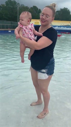 She did not like the wave pool water today. Too cold for her. She prefers the warm baths! ♥️