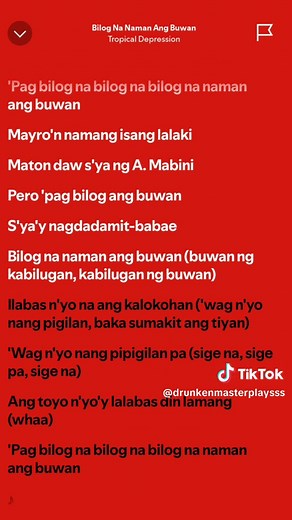 Bilog Na Naman Ang Buwan: Lyrics and Music