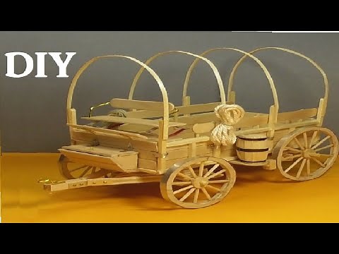 OLD WEST WAGON by POPSICLE STICKS- DIY CRAFT