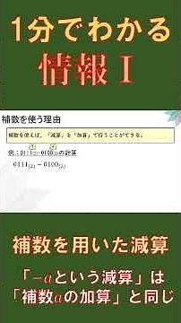 [1-Minute Information I.12] Subtraction using complements