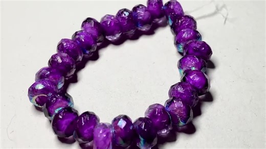 Czech Glass Beads: Purple Pansy Rondelle, Etched Faceted (12) - Etsy