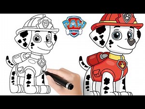 How to Draw Marshall from PAW Patrol Step by Step | Easy Drawing Tutorial.