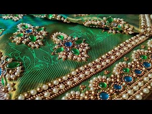 Pearl aari work blouse design