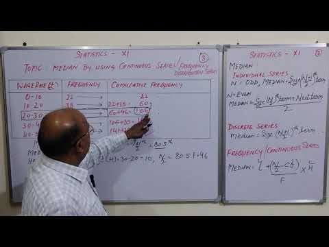 Statistics-9 Process to find Median by Continuous Series