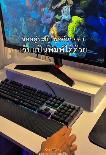 ชั้นวางจอคอม โน๊ตบุ๊ค: ทำให้โต๊ะทำงานดูดี