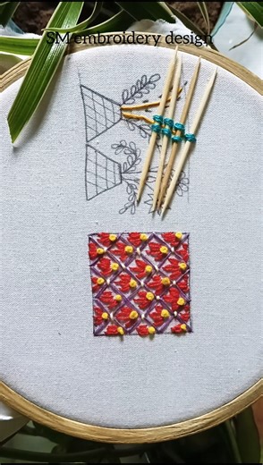 Beautiful flower 🌺 design #embroidery #embroiderytutorial #shorts #trending #art #foryou