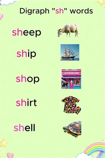 sh Digraph Words | Jolly Phonics Blending Sounds for Kids 🐟 #jollyphonics