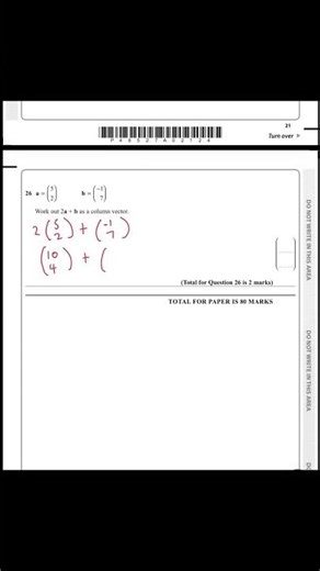 GCSE Maths column vector #maths #exam #gcse