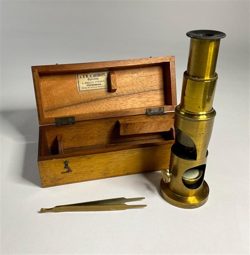 Antique English Brass Drum Microscope With Case C1880. Medical Scientific. - Etsy