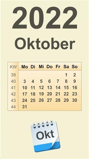 Kalender Oktober 2022