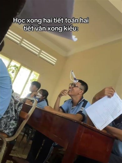 After finishing two lessons of literature and math (like...)
