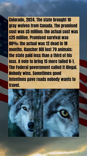Wolf Reintroduction Failure $25 Million, 12 Wolves Dead