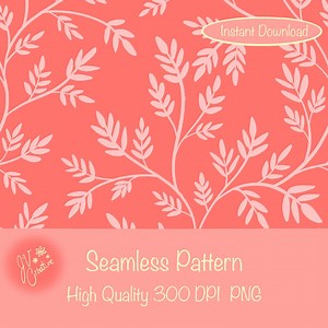 Leafy Vines Seamless Pattern: Elegant Greenery Digital Paper (300 DPI PNG) - Etsy Australia