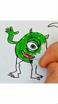 Monsters, Inc ( Mike Wazowski) #monsterschool #coloring #pixar #disney #coloringart #painting
