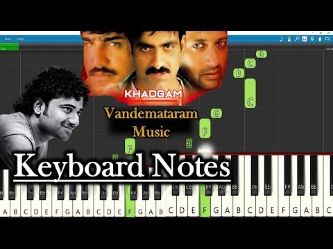 Khadgam Music Keyboard Notes 🎹 | Vande Mataram | Devi Sri Prasad | Easy Piano Tutorial