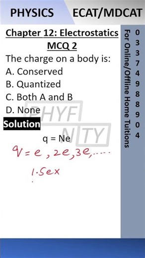 MCQ 2 : #electrostaticsclass12