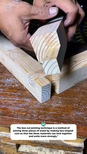 Box cut joining technique. #craft #wood #craftideas #tricks #cuttingskills