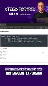 instanceof em Java (Você sabe isso?) 😳 #Java #Programacao #Dev #Backend #CertificacaoJava
