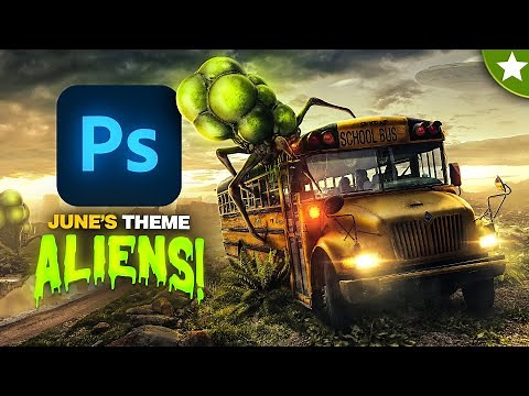 ALIENS! | Photoshop Speed Art • June Theme Intro