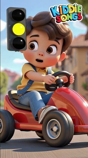 🟡 Yellow Light Song 🚦 | Learn Colors & Traffic Safety for Kids | Kiddie Songs Shorts