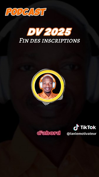 DV 2025 : FIN DES INSCRIPTIONS ÉNORME POUR LES RETARDATAIRES Salut à tous j'espère que vous allez bien. Je vous souhaite la bienvenue à cette nouvelle vidéo sur votre chaîne LAN LE MOTIVATEUR. On se retrouve une nouvelle fois encore pour évoquer la fin des inscriptions pour le compte de la DV LOTTERY 2025. Dans quelques heures c'est la fermeture du site www.dvprogram.state.gov pour cette édition des inscriptions. Jusque-là il y a des gens qui ne se sont pas encore inscrits pour une raison ou une