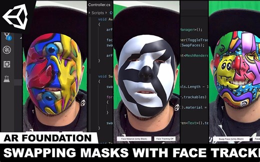 Unity3d AR Foundation -添加带有AR人脸跟踪的面具，并打开和关闭人脸跟踪