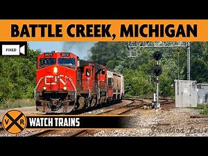 Battle Creek, Michigan, USA | LIVE Train Camera (Fixed View — East)