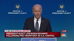 WATCH: President-elect Biden addresses the nation after rioters stormed the U.S. Capitol Wednesday. | NBC News