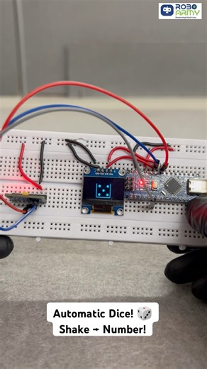 Arduino dice that rolls without touching! 🤯🎲Just shake #digitaldice #roboarmy #arduinoprojects