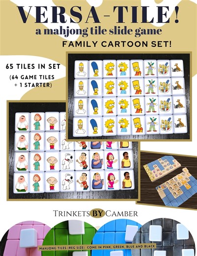 Family Cartoon Mahjong Tile Game - Etsy