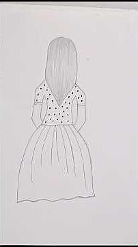 Beautiful Girl Back View Drawing | Easy Dress Drawing for Beginners | Pencil Sketch Tutorial