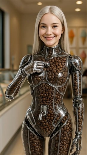 Delicious Coffee Dispenser Robot #futuristic #robot #technology #humanoid #AI #coffee