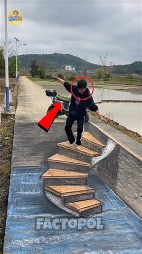 The Scooty rider stopped... painting came out in front! 😱#bouncingball